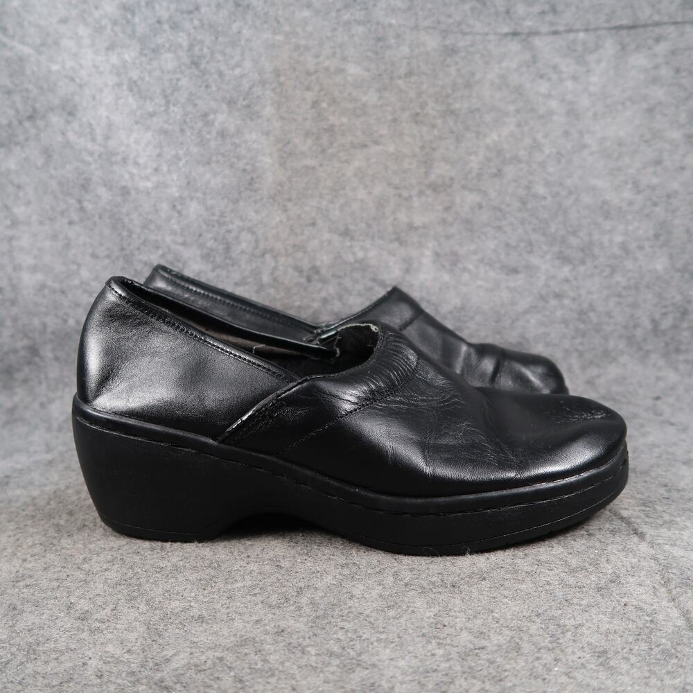 Dr Scholls Shoes Womens 8 Clogs Slip On Casual Comfort Black Leather Loafer Walk
